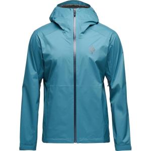 image:imageBLACK DIAMOND Mens Fineline Stretch Shell  BDdry Waterproof Jacket  Stretch Rain Shell  Packable Hiking amp Climbing LayerCreek Blue