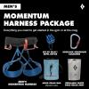 image:imageBLACK DIAMOND Mens Momentum Rock Climbing Harness  Dual Core Construction  Adjustable Waist amp Leg LoopsKingfisher Package 10