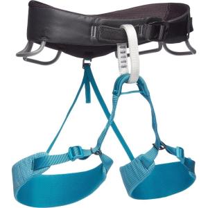 image:imageBLACK DIAMOND Womens Momentum Rock Climbing Harness  Dual Core Construction  Adjustable Waist amp Leg LoopsAqua Verde