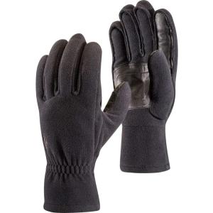 image:imageBLACK DIAMOND Midweight Windbloc Fleece Gloves  Windproof Polartec Fleece  Goat Leather Palm  Touchscreen CompatibleBlack